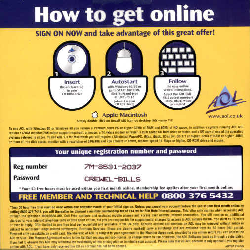 AOL send *another* trial CD addressed to "Webmaster, Kingston Internet" 